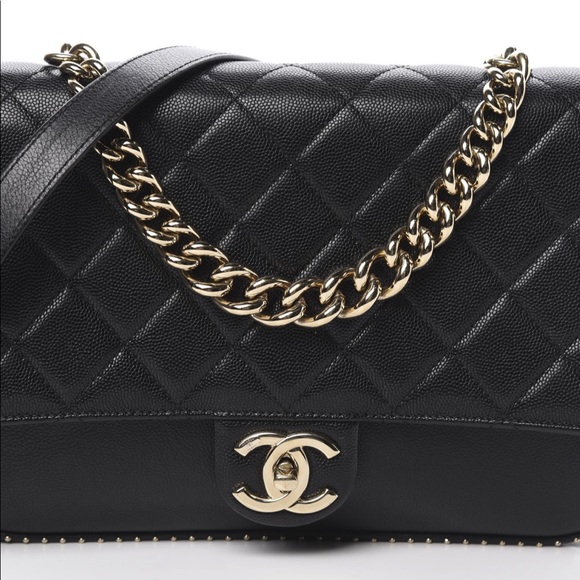 ISO Chanel Caviar Quilted Large Studded Flap Bag - Picture 12 of 16